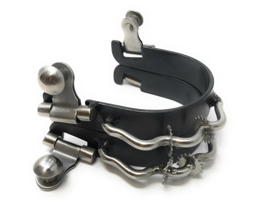 AJ Tack Men's Black Bumper Spurs with Rowels