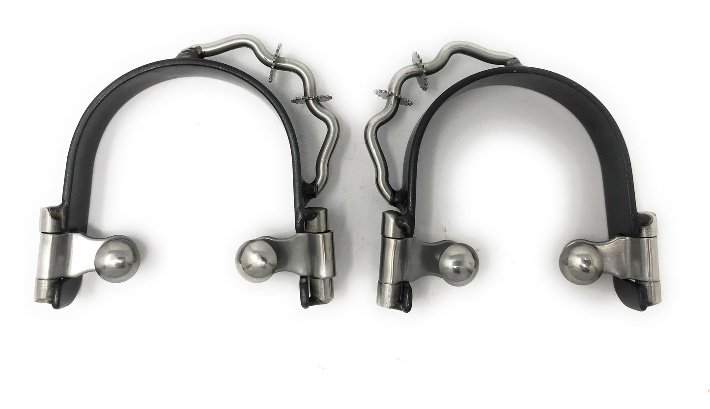 AJ Tack Men's Black Bumper Spurs with Rowels