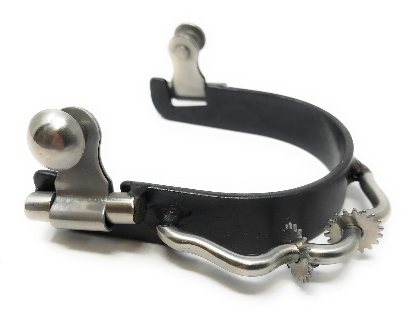 AJ Tack Men's Black Bumper Spurs with Rowels