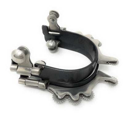 AJ Tack Men's Black Horizontal Rowels Bumper Spurs