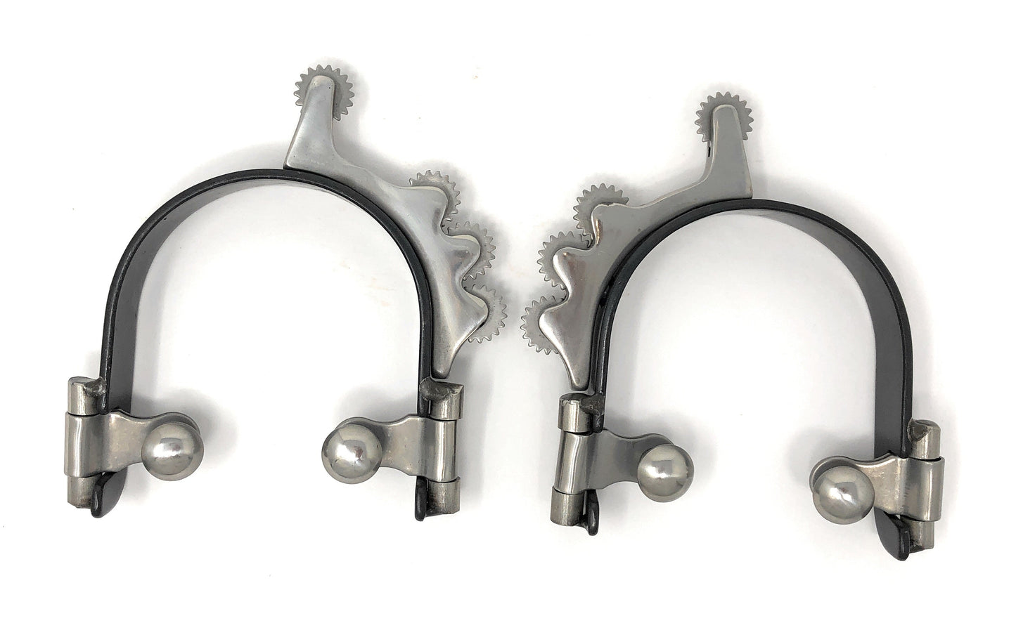 AJ Tack Men's Black Horizontal Rowels Bumper Spurs