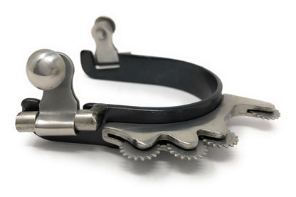 AJ Tack Men's Black Horizontal Rowels Bumper Spurs