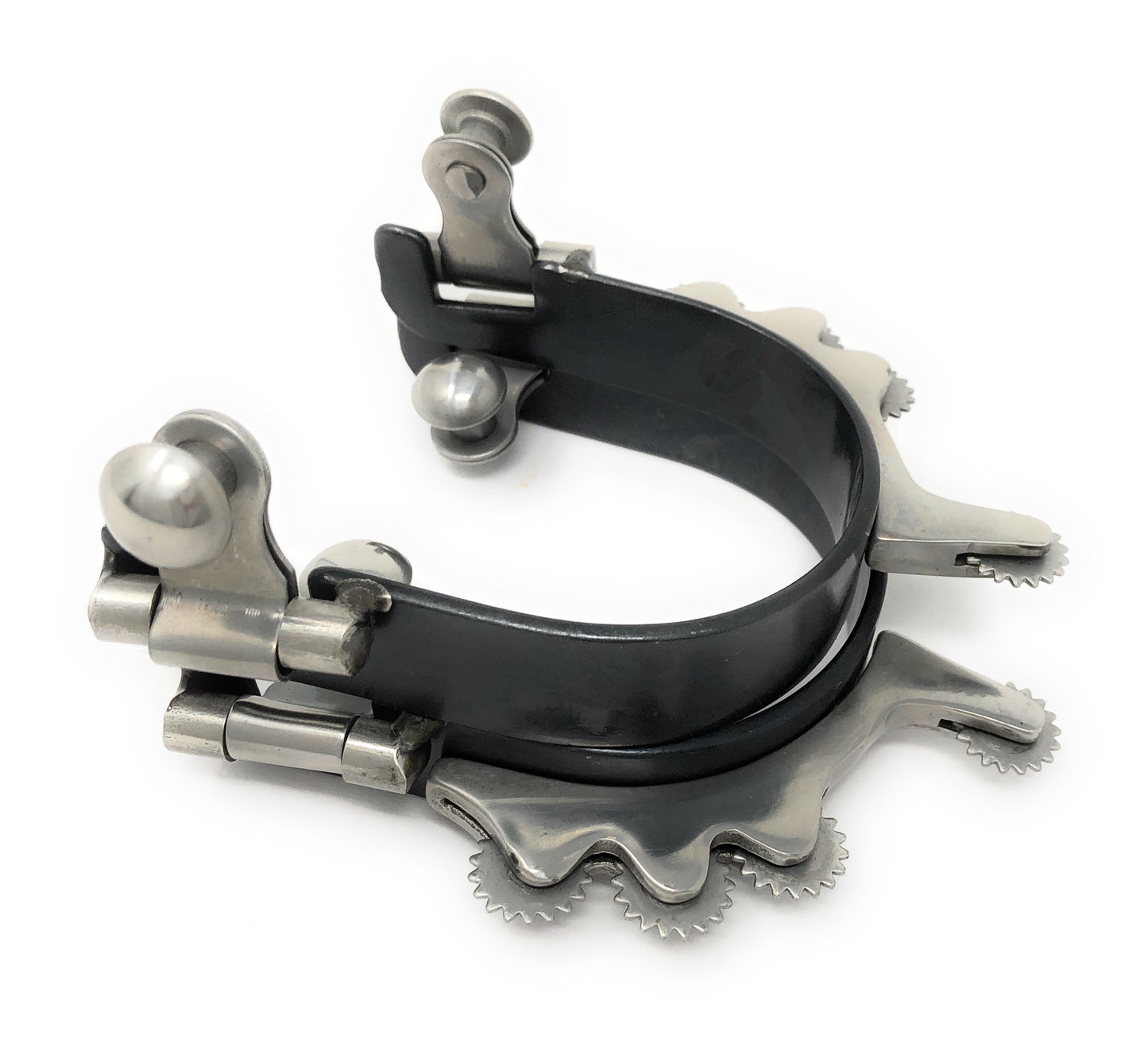 AJ Tack Ladies Black Horizontal Rowels Bumper Spurs