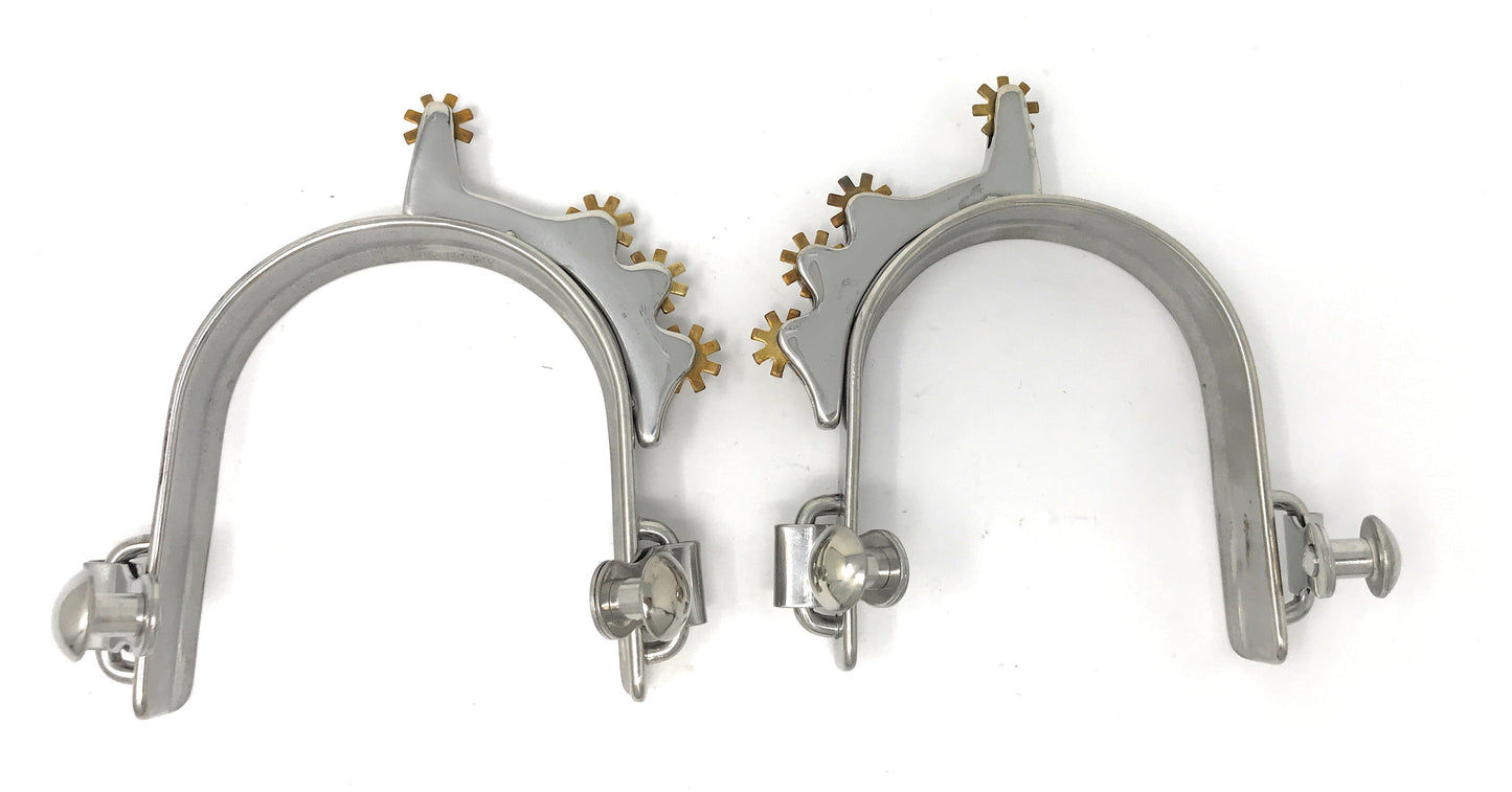 AJ Tack Youth Horizontal Brass Rowel Bumper Spurs