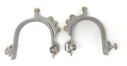 AJ Tack Ladies Stainless Steel Horizontal Rowels Bumper Spurs