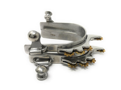 AJ Tack Ladies Stainless Steel Horizontal Rowels Bumper Spurs