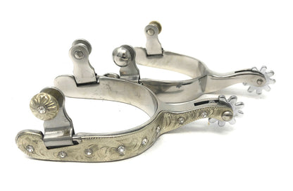 AJ Tack Ladies Stainless Steel Rhinestone Spurs