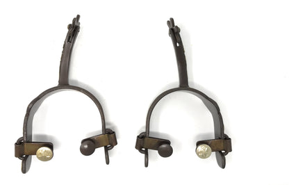 AJ Tack Men's Antique Brown Cross Offset Spurs