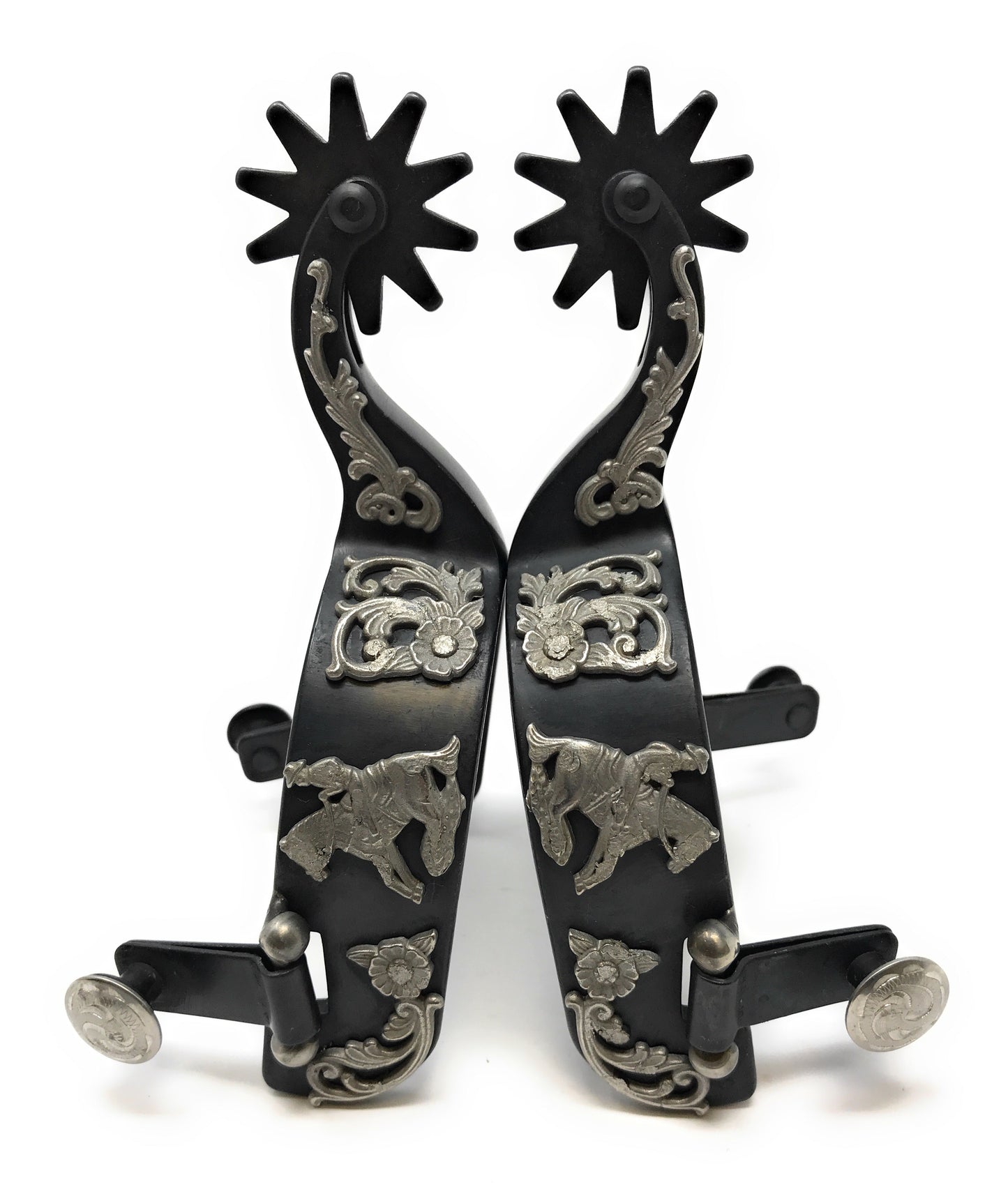 AJ Tack Men's Black Steel Reining Horse Spurs