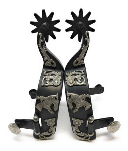 AJ Tack Men's Black Steel Reining Horse Spurs