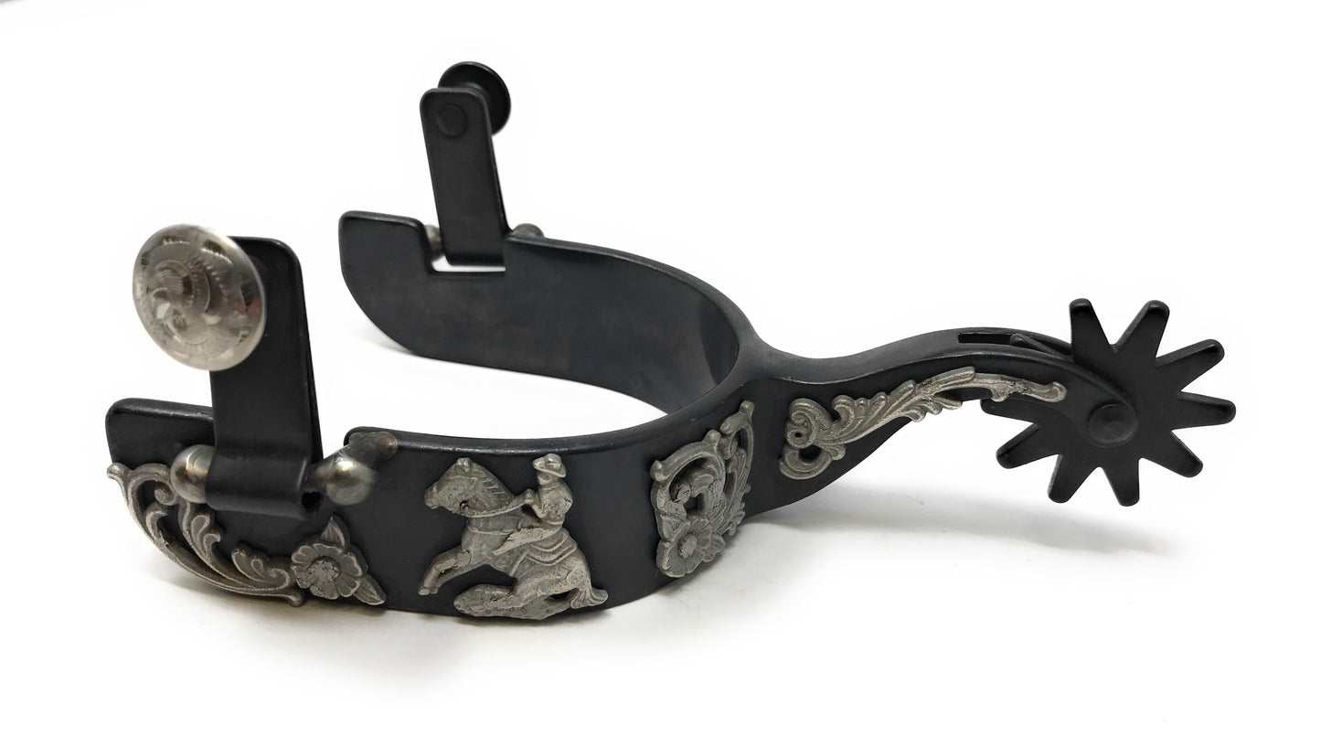 AJ Tack Men's Black Steel Reining Horse Spurs