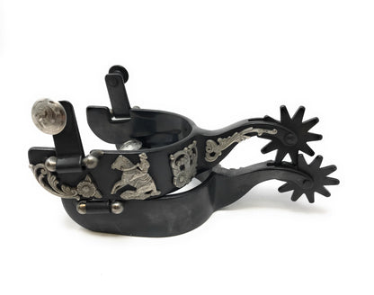 AJ Tack Men's Black Steel Reining Horse Spurs