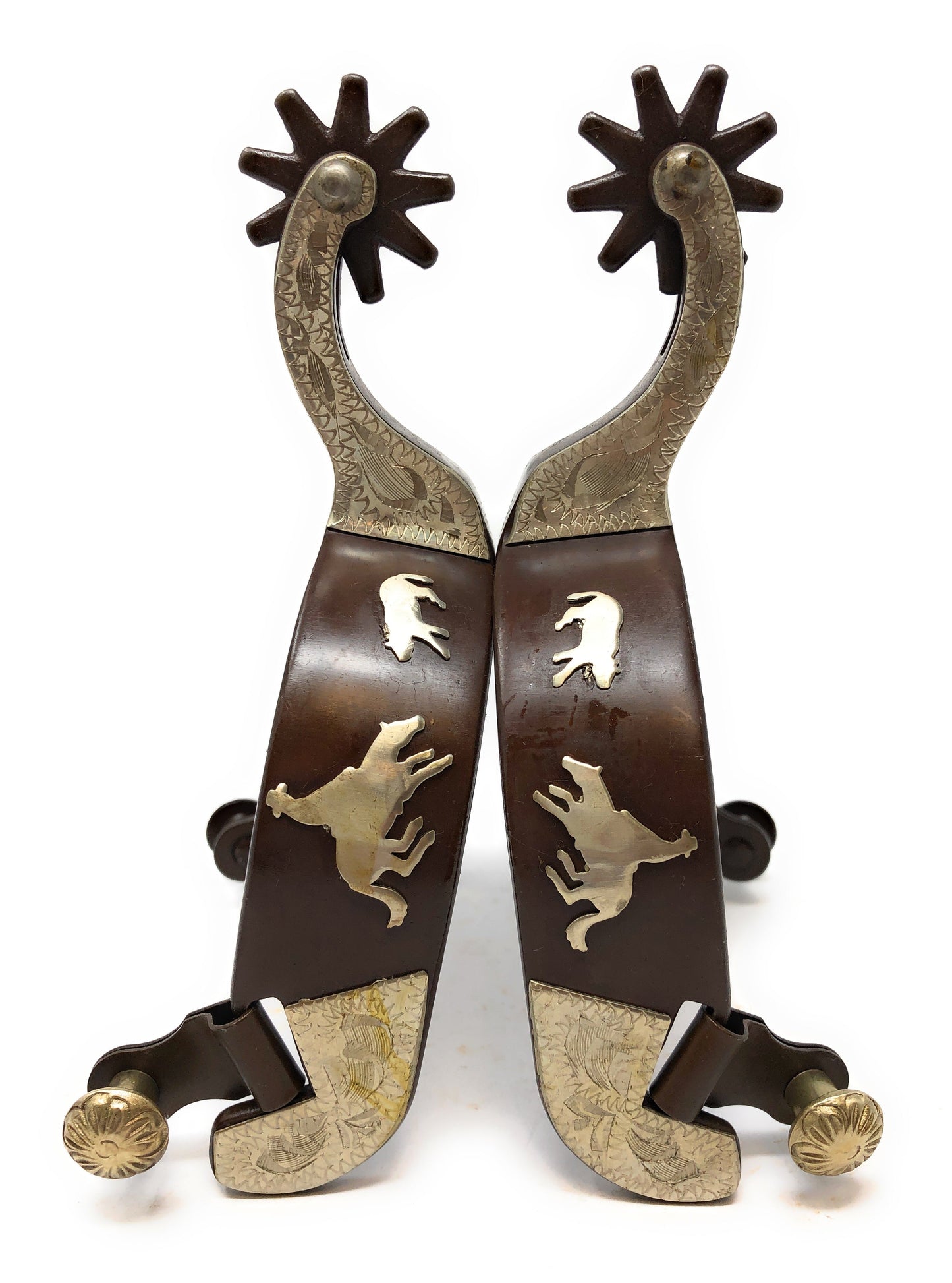 AJ Tack Men's Antique Brown Cutting Horse Spurs