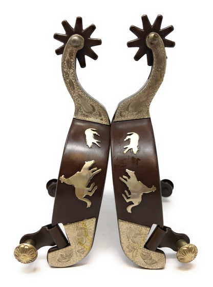 AJ Tack Men's Antique Brown Cutting Horse Spur Set