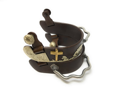 AJ Tack Men's Antique Brown Praying Cowboy Bumper Spurs