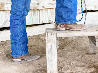 AJ Tack Praying Cowboy Antique Brown Spurs