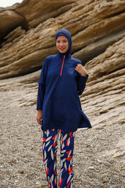 Woven Navy Burkini Modest Swimwear M2262