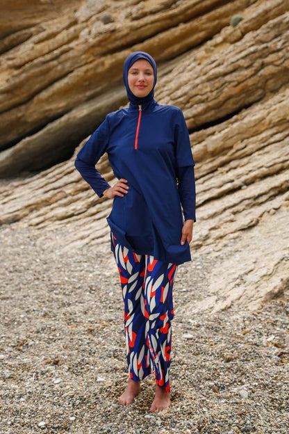 Woven Navy Burkini Modest Swimwear M2262