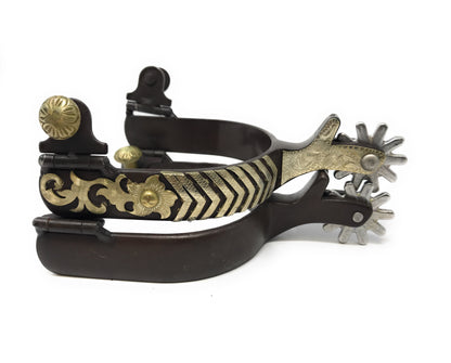 AJ Tack Men's Silver Floral Bars Spurs