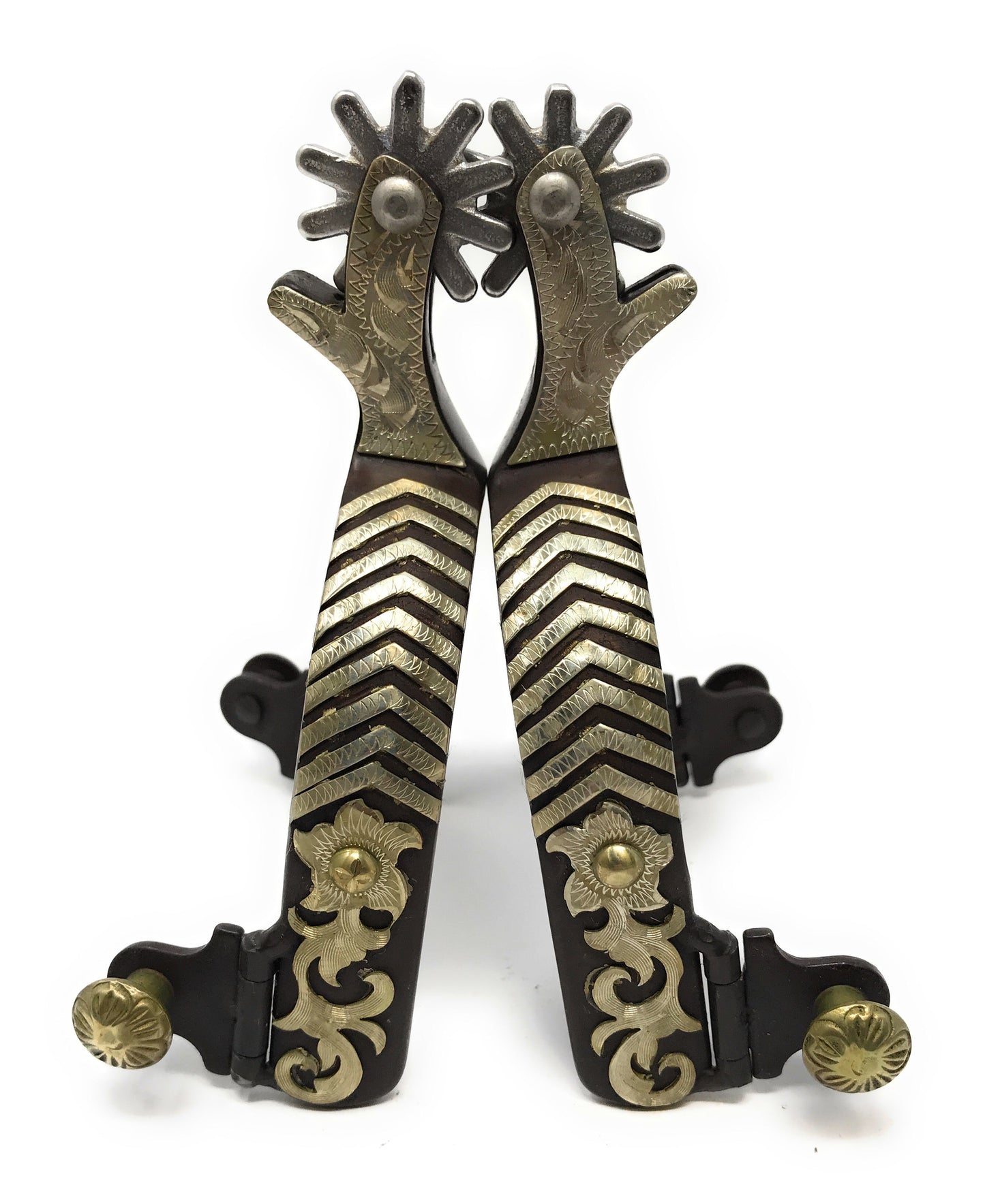 AJ Tack Men's Silver Floral Bars Spurs