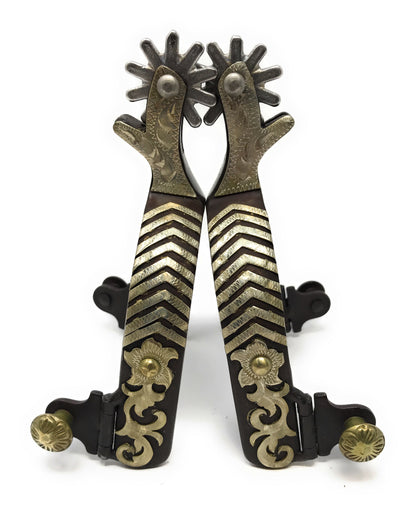 AJ Tack Men's Silver Floral Bars Spurs