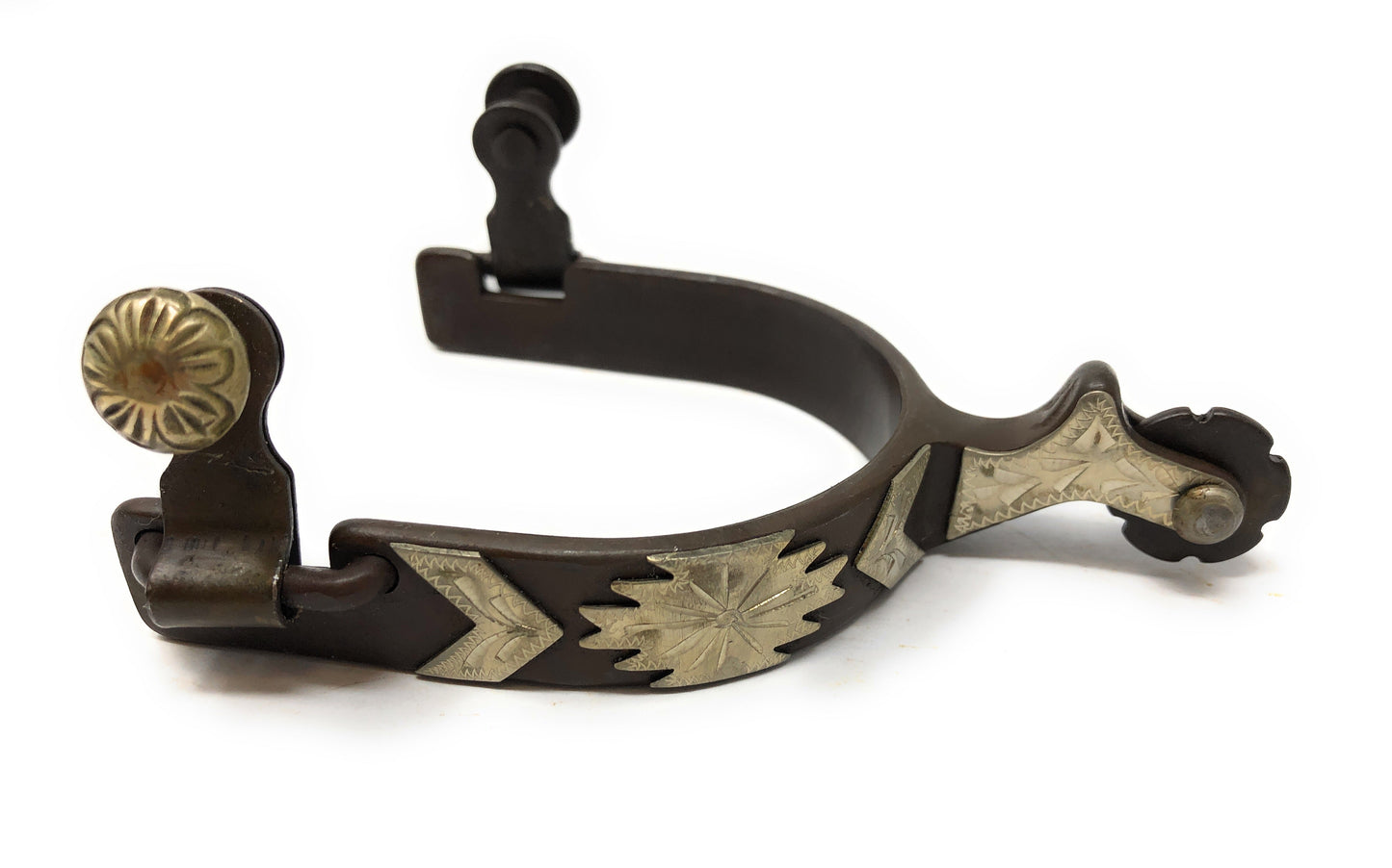 AJ Tack Men's Antique Brown Southwest Engraved Spurs