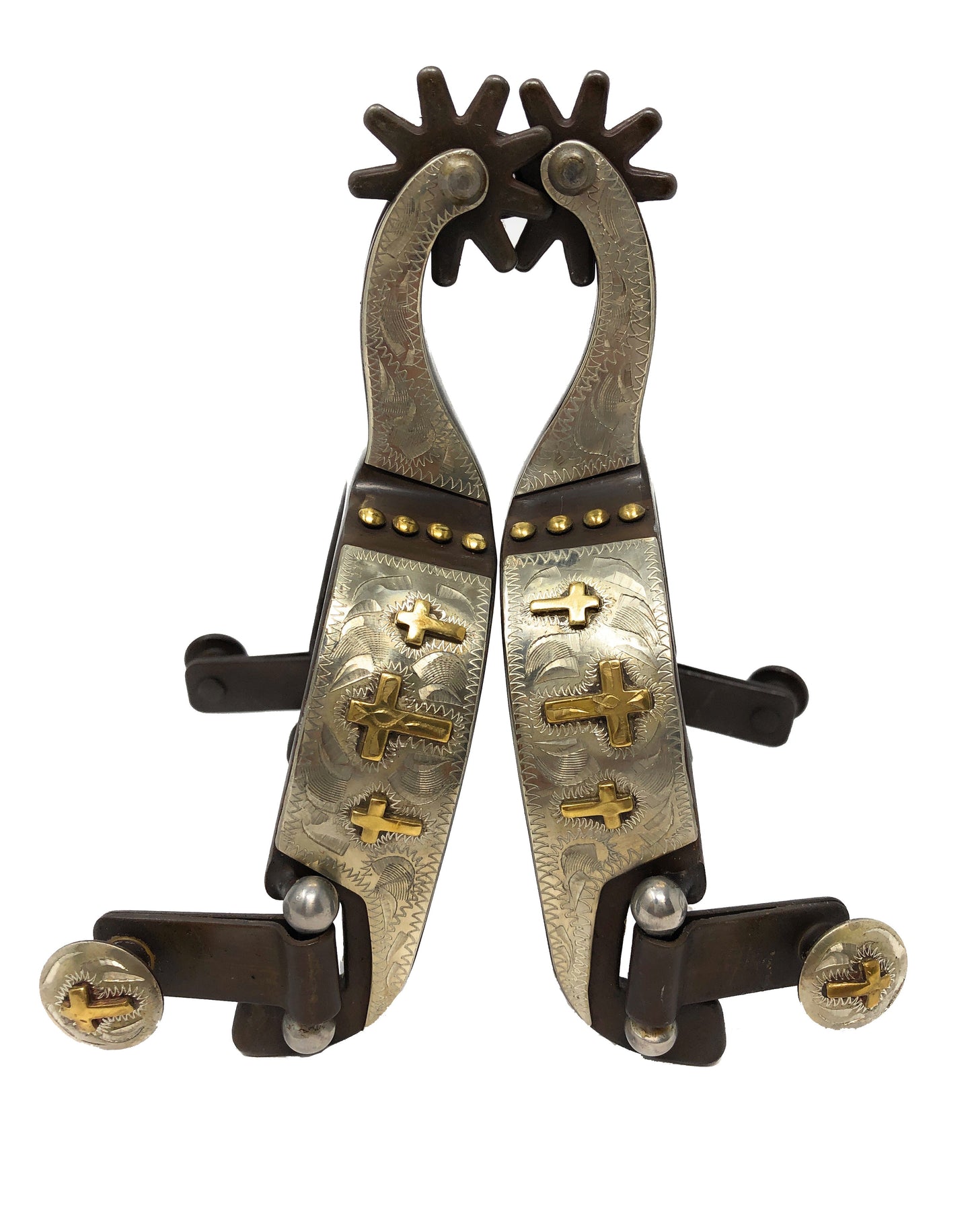 AJ Tack Youth Antique Brown Three Cross Spurs