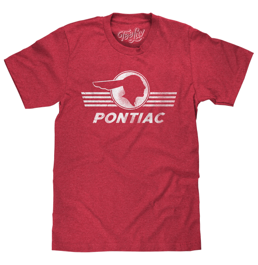 Pontiac Distressed Headdress Logo T-Shirt - Red