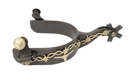 AJ Tack Men's Antique Brown Longhorn and Barbwire Spurs