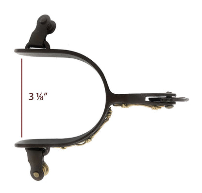 AJ Tack Men's Antique Brown Longhorn and Barbwire Spurs