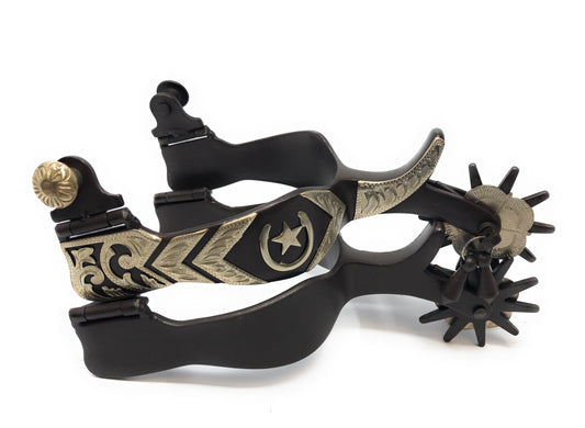 AJ Tack Men's Horse Shoe and Star Spurs