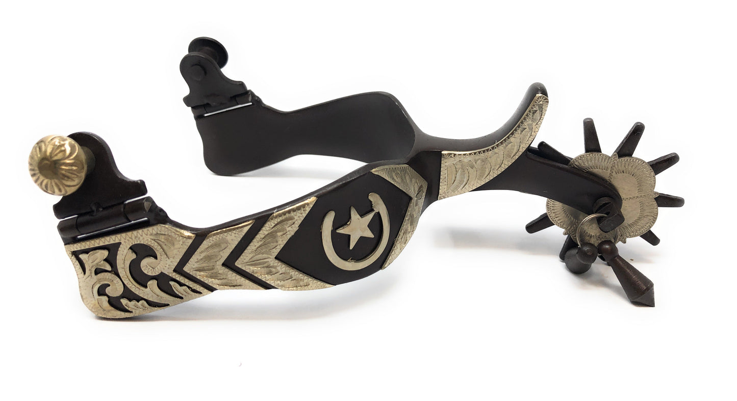 AJ Tack Men's Horse Shoe and Star Spurs
