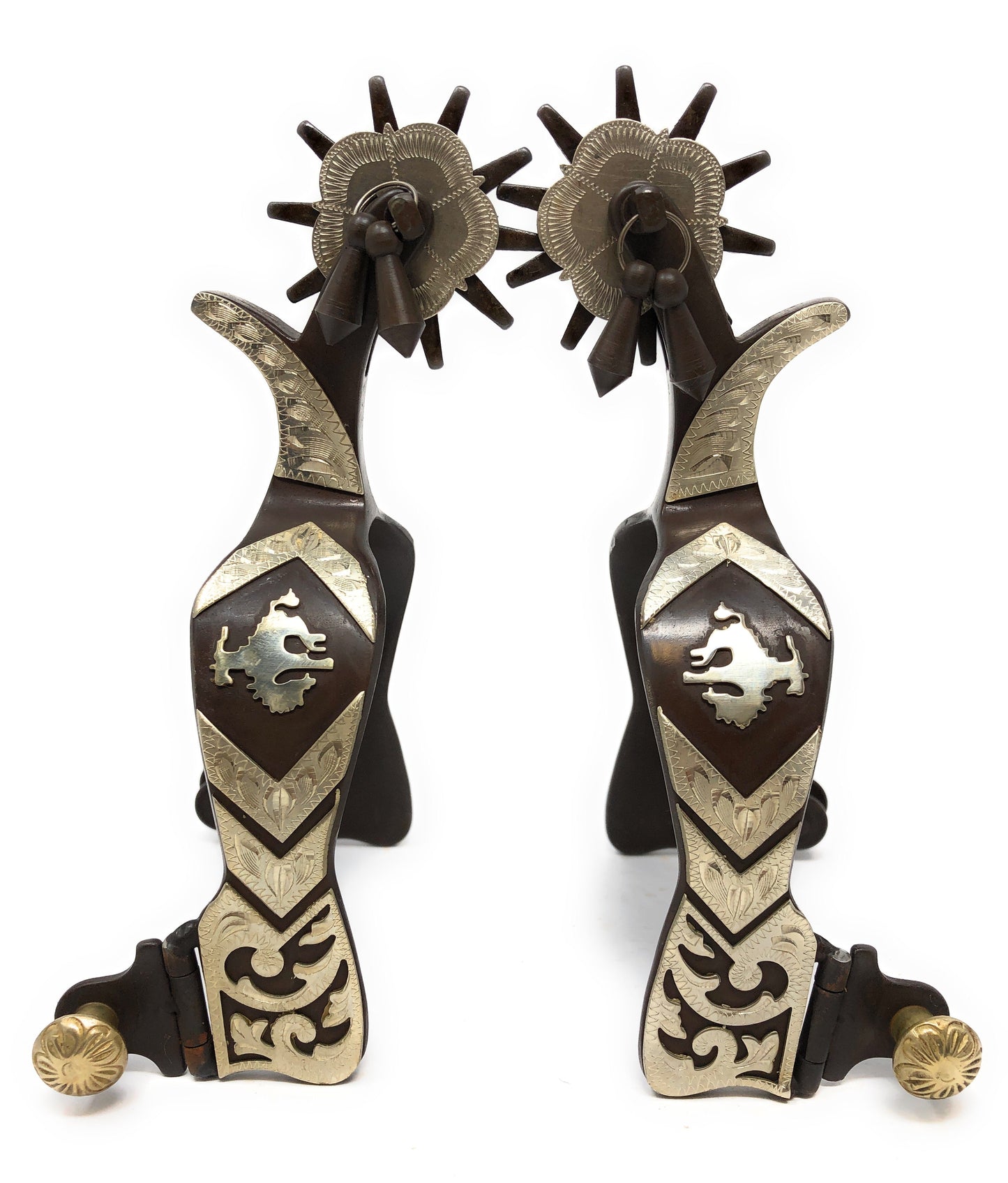 AJ Tack Men's Bucking Bronc Engraved Spurs