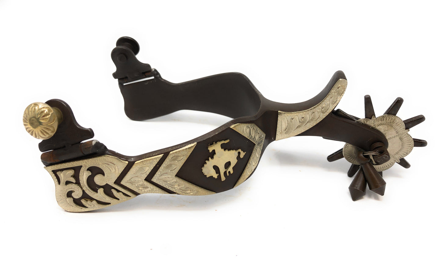 AJ Tack Men's Bucking Bronc Engraved Spurs