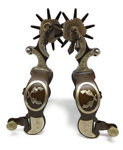AJ Tack Men's Antique Brown Crossed Pistols Spurs