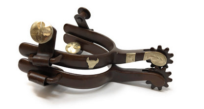 AJ Tack Youth Antique Brown Steer Head Spurs
