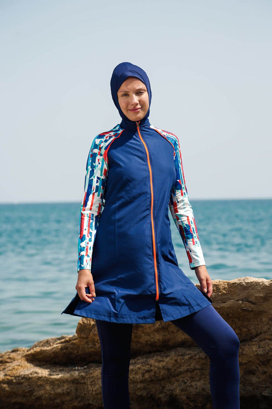 Woven Navy Burkini Modest Swimwear M2267