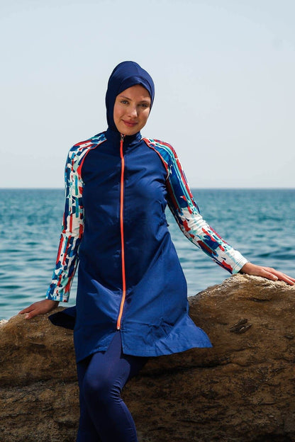 Woven Navy Burkini Modest Swimwear M2267