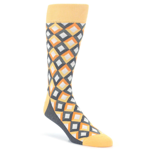 Orange Gray Jewel Optical Men's Dress Socks
