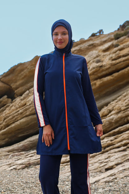 Woven Navy Burkini Modest Swimwear M2270