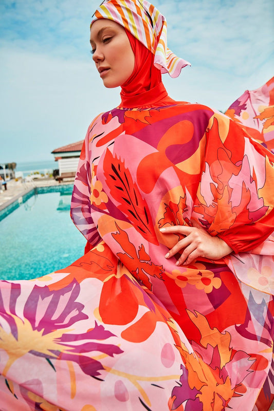 Orange Pareo Kimono P2336