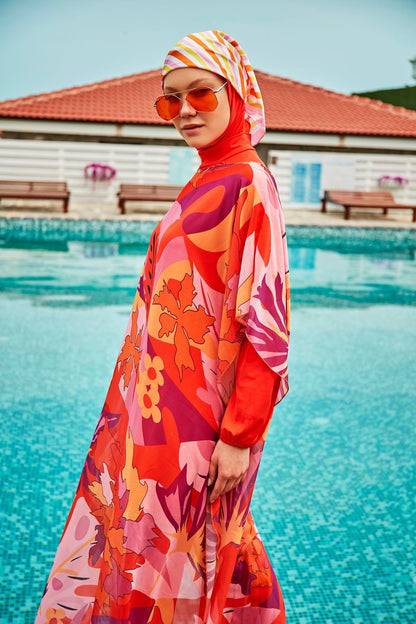 Orange Pareo Kimono P2336