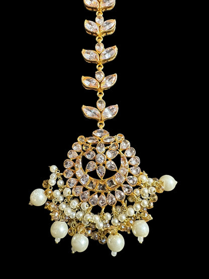 BR477 JIMENA bridal set in zircon and pearls ( SHIPS IN 4 WEEKS )
