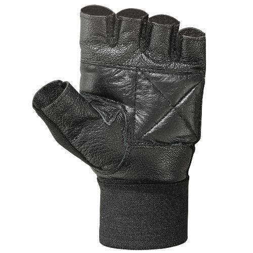 MRX Weight Lifting Gloves With Long Wrist Strap Genuine Leather Black All Sizes - Triathlete Store