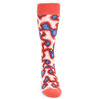 Red Blue Heat Map Camo Men's Dress Socks