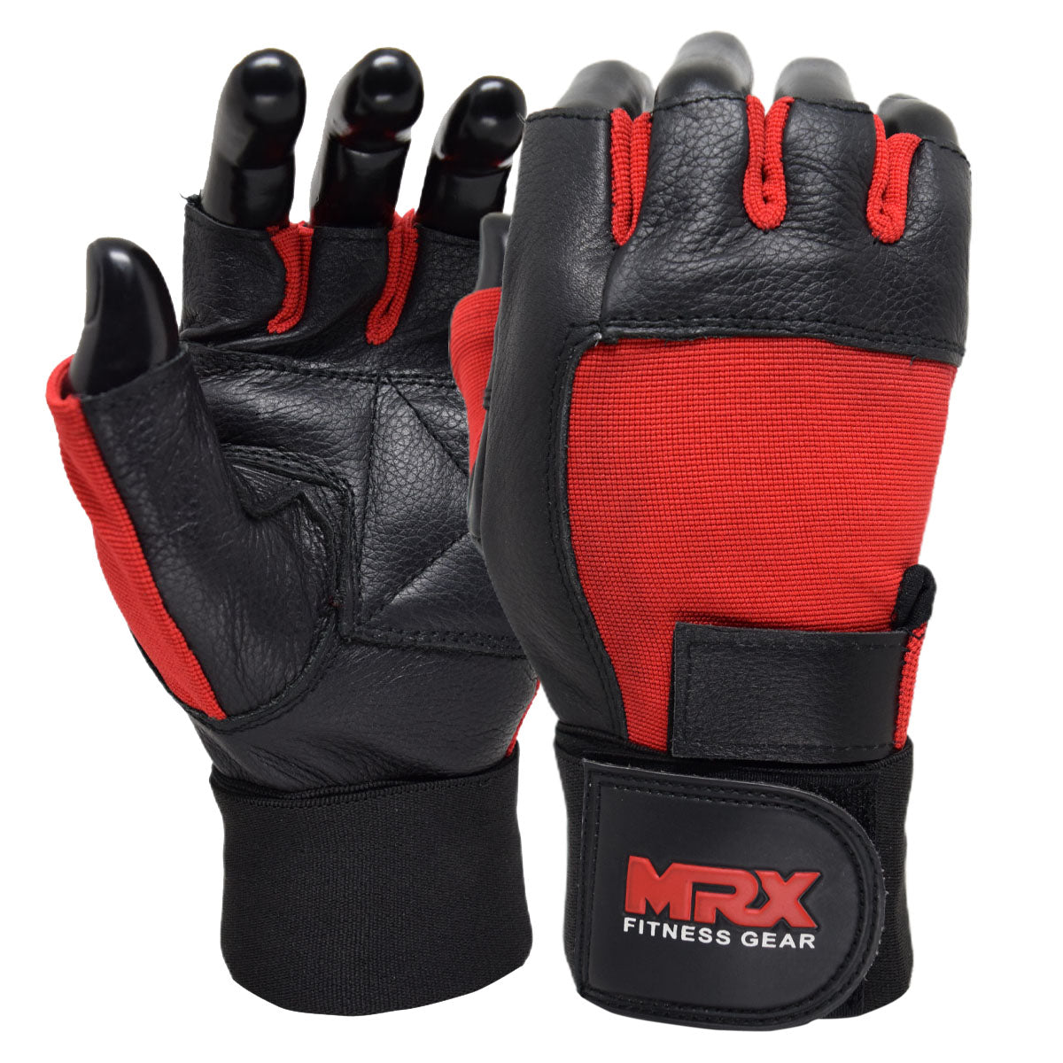 MRX Weight Lifting Gloves Leather Workout Glove With Long Wrist Strap - Triathlete Store