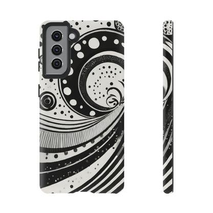 Artistic Black & White Swirl Tough Phone Case