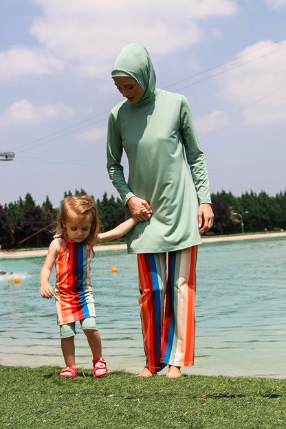 Lycra Green Burkini Modest Swimwear M2227