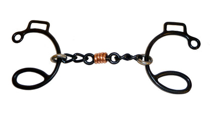 AJ Tack Sweet Iron Six Three Piece Copper Dogbone Chain Gag Bit