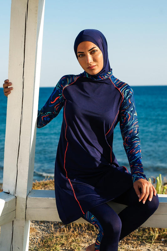 Lycra Navy Burkini Modest Swimwear M2230